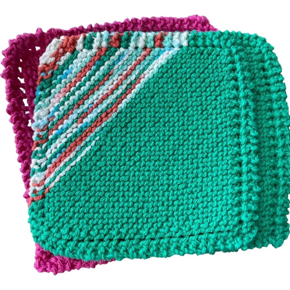 Handmade Knit Dishcloths - Picture 2 of 3